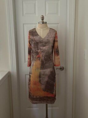 Love brown y2k flamenco art dress with rhinestone details size M